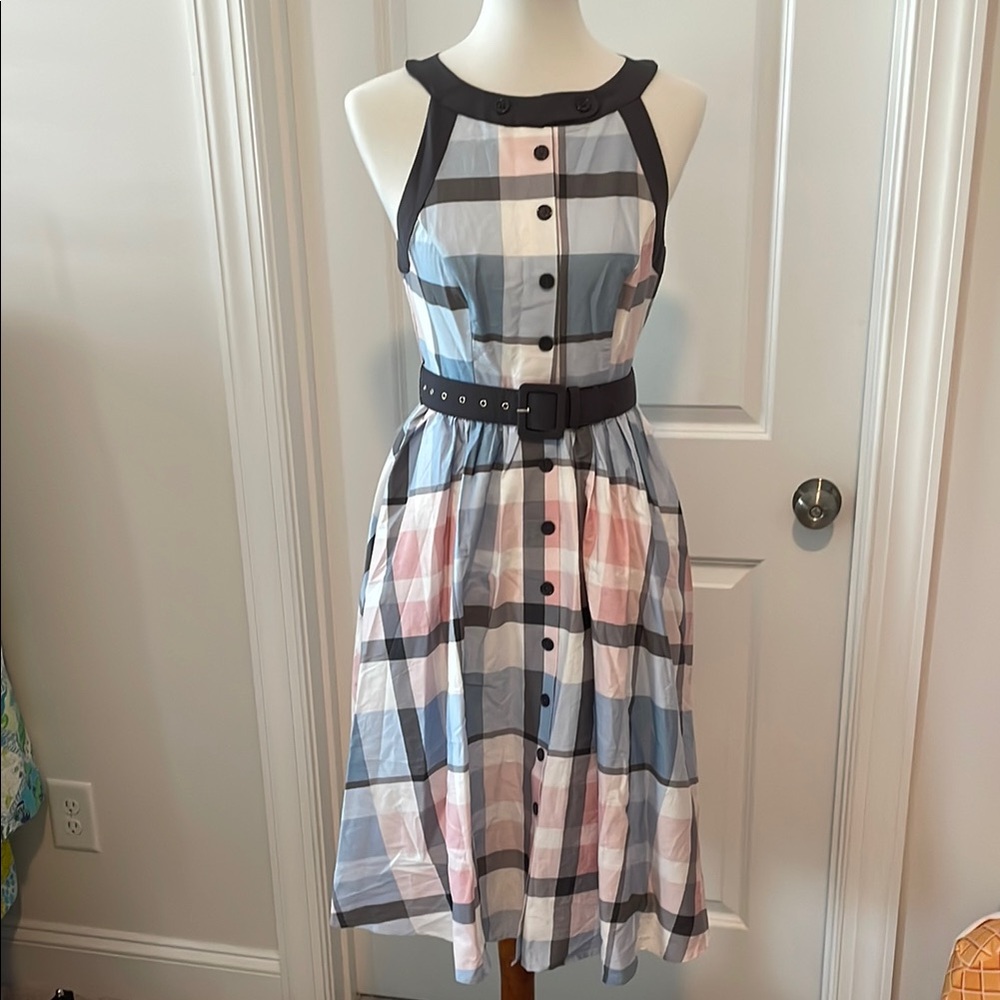Unique Vintage Pastel Plaid Dress